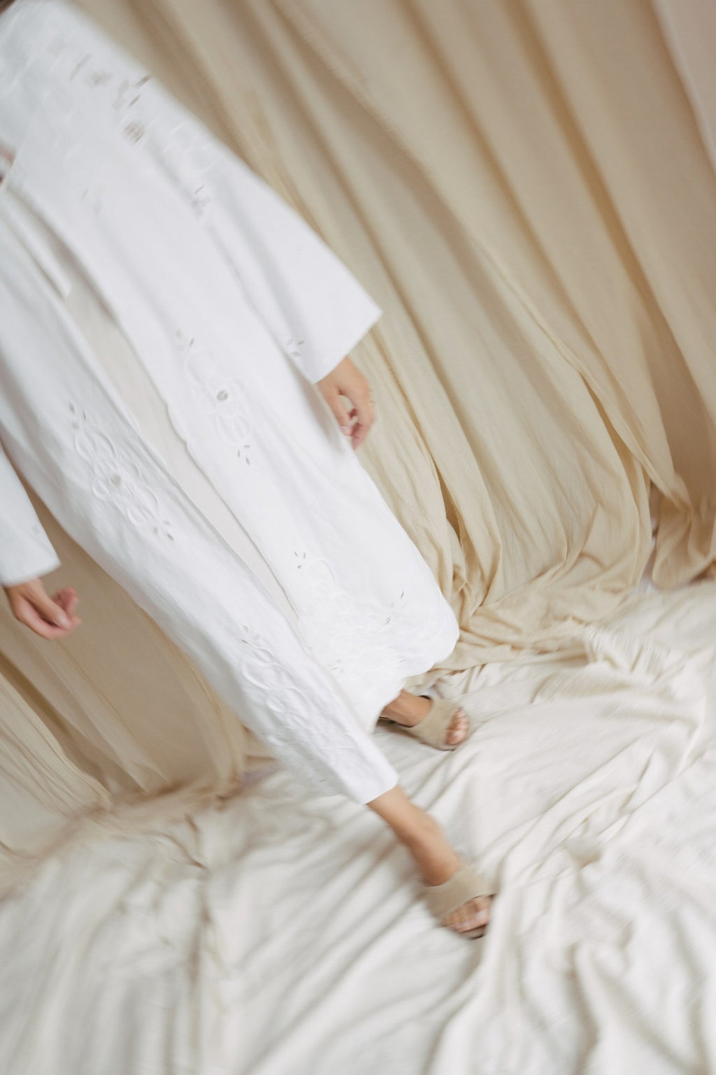 Dora, a feminine vintage embroidered trench