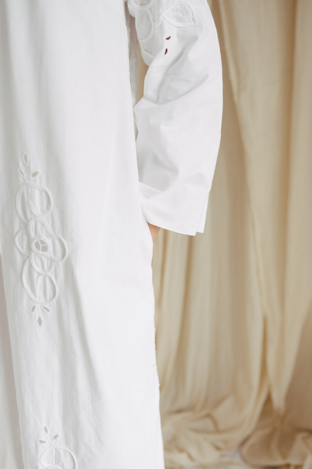 Dora, a feminine vintage embroidered trench
