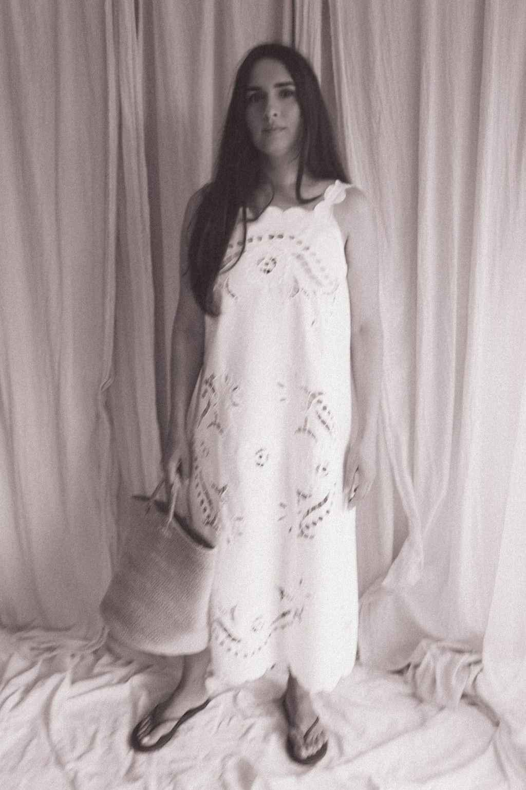 Roua, a vintage floral embroidered dress