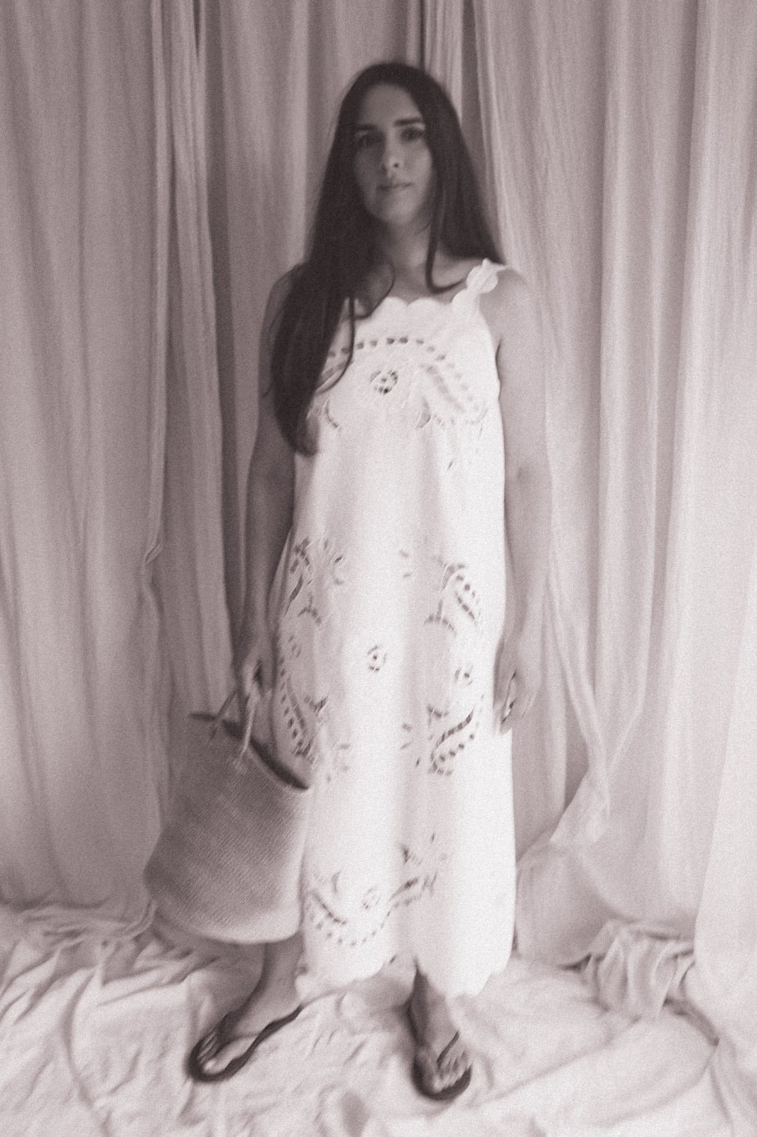 Roua, a vintage floral embroidered dress