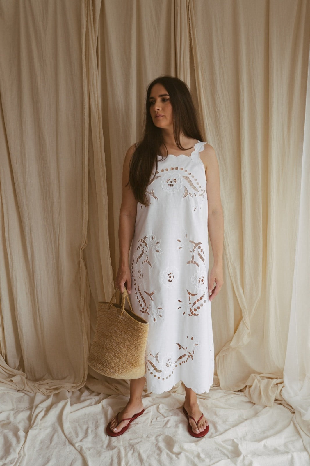 Roua, a vintage floral embroidered dress